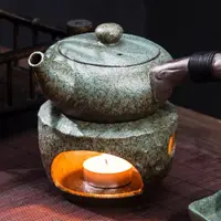 在飛比找ETMall東森購物網優惠-傳藝窯日式茶壺保溫底座陶瓷蠟燭加熱底座家用茶壺茶水保溫套恒溫