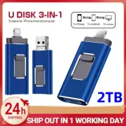 256GB 64G USB 3.0 Flash Drive 3 in 1 Memory Stick For iPhone 14 13 12 X Android