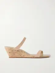 [Stuart Weitzman] Stuart Weitzman - Aleena Patent-leather Wedge Sandals - Beige - US8 US 8 Neutrals