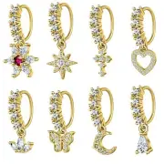 Dangle Nose Rings Hoop for Women Septum Nose Piercing Jewelry Cartilage Earri...