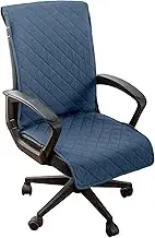 Quilted Reversible Office Chair Slipcover Water Dining Chair Cover Desk Computer Anti-Slip Chair Protector for Armchair or Armless Chair (Color : #13, Size : Large)
