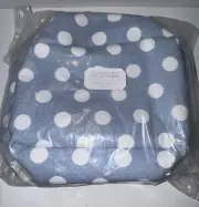 NEW IN PACKAGING STEEL MILL STORAGE BIN SET OF 3 - 10" X 6.5" X 5" BLUE WHITE