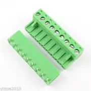 10Pcs 5.08mm 9 Pin Right Angle Screw Terminal Block Pluggable Plug Connector