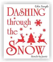 Joanie Stencil Dashing Snow Christmas Reindeer Tree Snowflake Star Country Prim