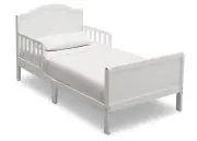 Delta Children Bennett Wood Toddler Bed - Greenguard Gold Certified Bianca White