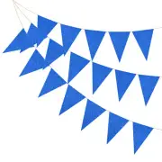 2Pcs 16.5 ft Pennant Banner Flags Garland Paper Triangle Bunting Blue