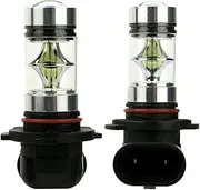 Veulrn 2X 6000K Super White H10 9045 9145 9140 100W 1200LM LED Fog Light Bulb Projector Driving DRL