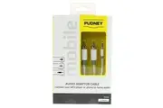 PUDNEY Stereo Audio 3.5mm to RCA Cable - 2m - White PVC