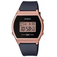 在飛比找momo購物網優惠-【CASIO 卡西歐】卡西歐酒桶型膠帶電子錶-古銅金 X 黑