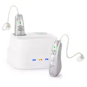 BTE Digital Rechargeable Hearing Aid For Severe Hearing Loss With Charging Case