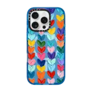 iPhone 16 Pro Impact Case MagSafe Compatible Clear Polka Daub Hearts