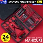 24pcs Set Manicure Pedicure Tools Nail Clippers Kit with Case Gift for Men Women
