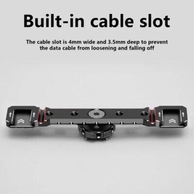 Aluminum Double Cold Shoe Mount Extension Bar for DSLR Camera Cage Tripod
