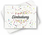 zartbesaitet.com Schöne Produkte aus Papier Invitation Cards - Confetti I 10 Cards I Birthday Coming Anniversary