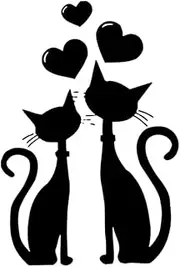 2 Cats Love Pattern Wall Sticker Creative Art Stickers Removable Decals for Living Room Home Decoration Removable Background Sticker