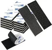 12 Set Hook and Loop Tape (10 x 5 Cm) Dots with Adhesive Heavy Duty Strips for Couch Cushions, Carpet, Pedal Board (Black) (Black, 10 * 5cm)