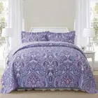 NEWLAKE Cotton Bedspread Quilt Sets-Reversible Patchwork Coverlet Set, Europe...