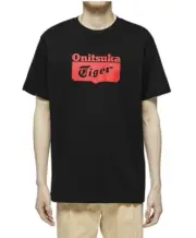 Onitsuka Tiger Logo T-Shirt Black Red Unisex S M L XL Japan New