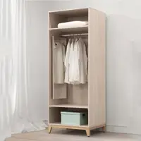 在飛比找momo購物網優惠-【MUNA 家居】艾洛利2.5尺開放式衣櫥/含側拉鏡/共兩色