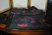 Beautiful Black Bag w Images of Different Ladies Red Hats w Purple Ribbon