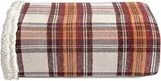 Eddie Bauer Edgewood Plaid Flannel Sherpa Throw Blanket, Red