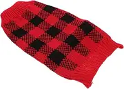 SUPVOX Plaid Dog Sweater for Breeds Warm Knitted Pet Costume for Cats and Dogs High Collar Winter Wear for Parties and Cosplay Soft and Comfortable Checkered
