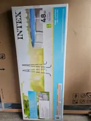 Intex Steel Frame Above Ground Swimming Pool Ladder for 48 Inch High Wall Pools