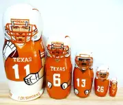 Nesting Russian dolls Texas Longhorns . 15 cm. ( 6 in). Hand made.