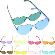 [SAFIGLE] Heart Sunglasses Collection 10pcs Party Eyewear for Valentine's Day Events
