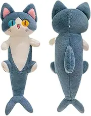 Cute Plush Shark cat Toy, Cartoon Soft Stuffed Shark cat Pillow Long Throw Sleeping Pillow,Shark Gifts for Kids (50cm/19.6in)