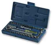 DURATOOL 40 piece Socket screw driver Set Reversible Ratchet Metric 4mm-13mm
