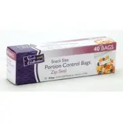 Nicole Home Collection Zip Seal Portion Control Bags – Snack Size – 40 Bags