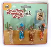 NPW Drinking Chaps Set of 4 Cowboy Drink Markers