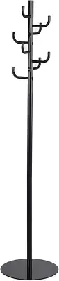 Hook Head Coat Rack, Freestanding Hat and Jacket Hanger with 8 Rounded Edge Hook