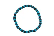Coconut Shell Bracelet - 7", Half Blue & Black Coconut (Thin), Hawaiian Surfer