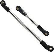 kowaku 2 Pieces 1/10 Steering Servo Linkages Metal RC Model DIY Parts Replaces Tie Rod Adjustable for 104026 104006 RC Vehicle, Black