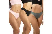 3 Women's Cotton Thong G-String Mix Colour Pack