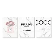 40Cmx60cm Fashion Perfume 3 Sets White Frame Canvas Wall Art