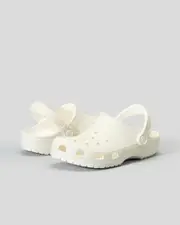 [Crocs] Crocs Women's Classic Glitter Clogs Shoes in White Size W7 W7 White