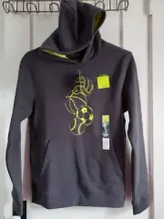 TEK GEAR BOY GREY PULL OVER HOODIE ULTRASOFT COTTON BLEND FLEECE Sz LARGE