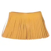 2 Yards 4 Inch Faux PU Leather Fringe Trim Tassel Fringe for Sewing, Yellow