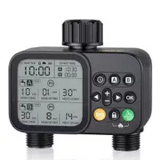 Sprinkler Timer for Outdoor Garden Hose, 2 Outlet 8 Programmable Water Timer with Rain Delay and Manual/Automatic Modes for Yard Lawn