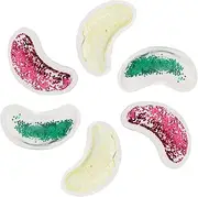 NOLITOY 6pcs Eye Packs Sequins Cooling Eye Pads U-shape Gel Ice Packs for Dark Circles