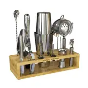 Highball & Chaser 13-Piece Boston Cocktail Shaker Set Stainless Steel Mixolog...