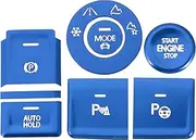 X AUTOHAUX Gear Shift Box Button Sticker with Adhesive Interior Console Button Switch Trim Cover for Volkswagen Atlas 2018-2021 Aluminum Alloy Blue (Set of 8)