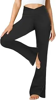 [Getervb] Yoga Trousers Women's Flared Trousers High Waist Opaque Flared Leggings Bootleg Sports Trousers Bootcut Jogging Bottoms Running Trousers Jazz Pants