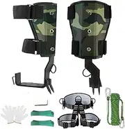 timiland Tree Climbing Spikes,Tree Climbing Gear Set, Upgraded Camouflage Design,Tree Climbing Kit with 2 Claws,Tree Climbing Spikes for Tree Work,Fruit Picking(Green - Package A)