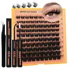 Thick Lash Extension Kit Fluffy Lash Clusters 40P Eyelash Extension Kit DIY Lash