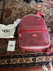New Nwt UGG Dannie II Small Mini City Backpack Red Crimson Clear Handbag Purse