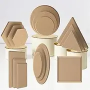 ORIISIN Pottery Mold, 18 Pcs Brown Ceramic Forming Molds, MDF Construction, Circle, Square, Ellipse, Triangle, Rectangle, Hexagon